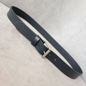 Black belt men's 40 matte 100%leather casual minimalist work contemporary modest
